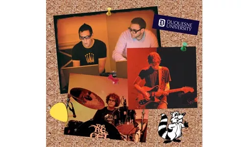 Pieced together: Raccoonists Andres Ortiz-Ferrari, Evan Wood, Dan Burgun and Chris McDonald, clockwise from top left.
