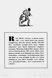 Poster child: From Glenn Ligon's series Runaways (1993). Image courtesy of The Latner Family Art Collection, Toronto