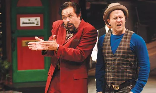 Shtick and move: Doug Mertz (left) and Nat DeWolf in the Pittsburgh Public Theater's The Comedy of Errors. Photo courtesy of Ric Evans.