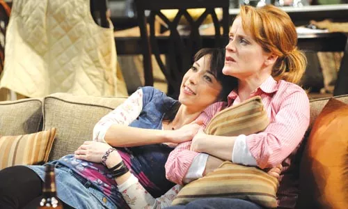 Stage of grief: Joey Parsons and Erika Rolfrud in the Public's Rabbit Hole. - PHOTO COURTESY OF RIC EVANS.