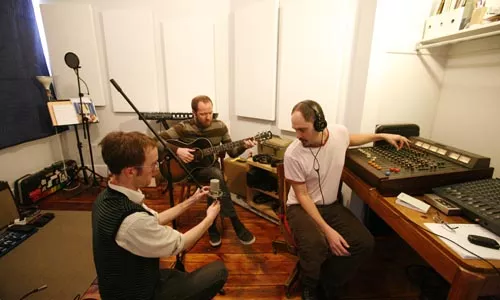 Studio rats (l-r): David Bernabo, Raymond Morin and David Leicht - HEATHER MULL
