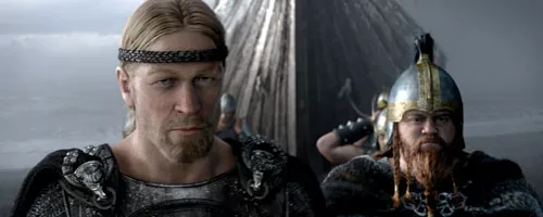 The blond leading the blond: Beowulf (right) and his second, Wiglauf, check out 6th-century Denmark.