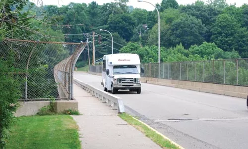 The Center Avenue Bridge in Emsworth, one of 80 bridges owned by the Port Authority, is in need of costly repairs. - CHARLIE DEITCH