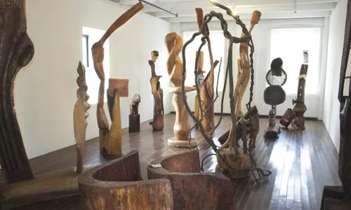 The fourth-floor gallery's share of Thaddeus Mosley: Sculpture (Studio/Home)