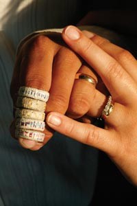 The rings Milton made in detention and the wedding bands that have replaced them - HEATHER MULL