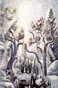 The shining: Charles Burchfield's "Late Winter Radiance" (1961-62). Image courtesy of the Hoyt Institute of Fine Arts.