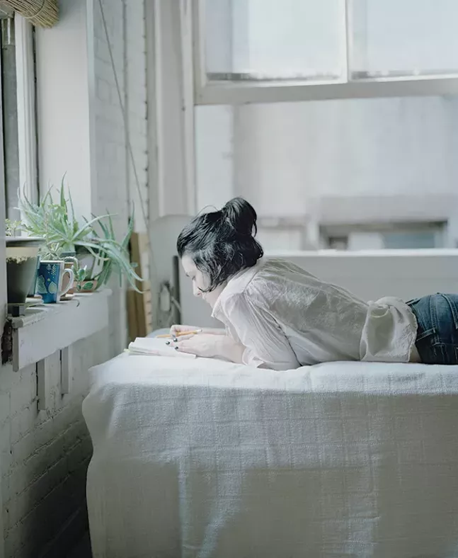 “Vicky reading Gloria Fuertes” - IMAGE COURTESY OF THE ARTIST AND MONIQUE MELOCHE GALLERY, CHICAGO