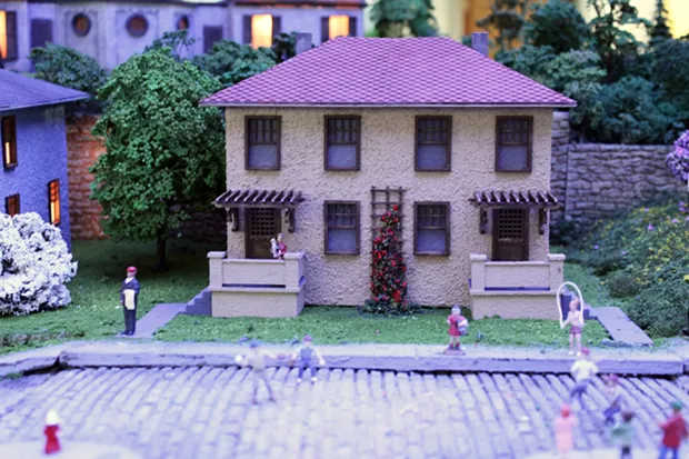One of the completed Cement City model houses featured in the Railroad & Village - PHOTO: CARNEGIE SCIENCE CENTER
