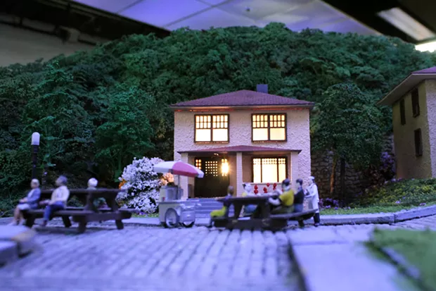 One of the completed Cement City model houses featured in the Railroad & Village - PHOTO: CARNEGIE SCIENCE CENTER
