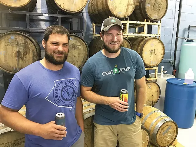 Grist House brewer Brian Eaton (right) with Matt McMahon of Eleventh Hour Brewing - CP PHOTO: RYAN DETO