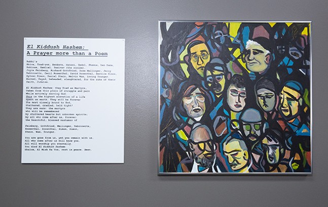 A painting and poem by Judy Robinson honoring the Tree of Life victims - HOLOCAUST CENTER OF PITTSBURGH