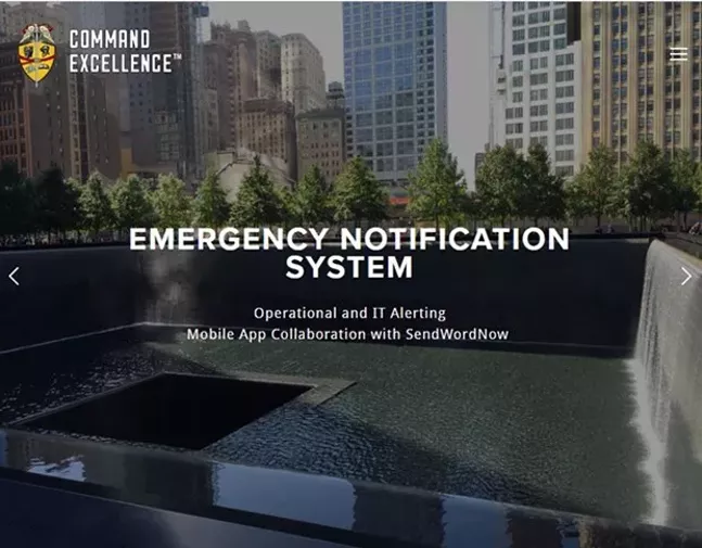 Screenshot of Command Excellence website of a photo of the 9/11 Memorial in New York City - SCREENSHOT FROM COMMANDEXCELLENCE.COM