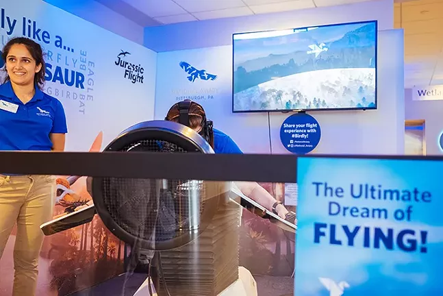 National Aviary workers showcase and explain how the “Birdly” interactive exhibit works - CP PHOTO: JARED MURPHY
