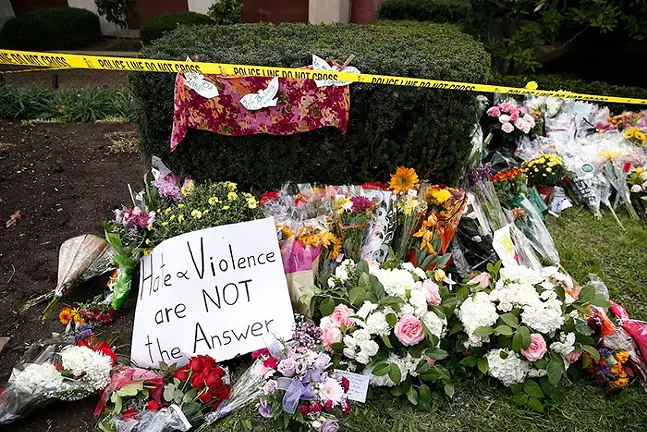 A memorial for the victims killed by gun violence at the Tree of Life Synagogue in October 2018 - CP PHOTO: JARED WICKERHAM