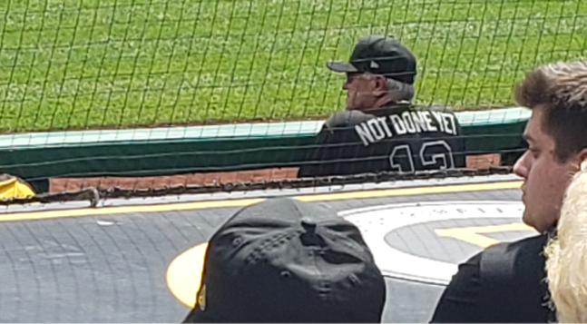 Clint Hurdle gives Nostradamus a run for his money with the least prescient jersey of all time. - CP PHOTO: JOSH OSWALD