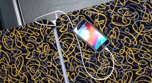 Some good news from Port Authority: charging outlets on buses