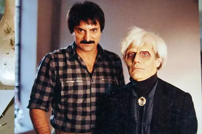 Tom Savini with Andy Warhol - COURTESY OF TOM SAVINI
