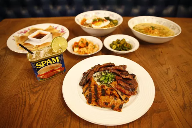 The Korean BBQ Combination (kalbi, bulgogi, and dwaejibulgogi, served with rice and banchan) - CP PHOTO: JARED WICKERHAM