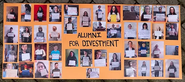 University of Pittsburgh alumni call for the university to divest from fossil fuel companies - PHOTO: MARK DIXON/BLUE LENS, LLC