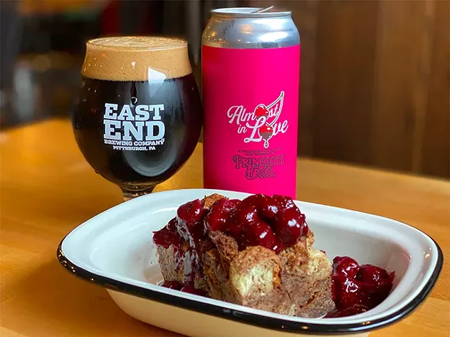 Almost In Love beer paired with chocolate bread pudding from Larder of East End - PHOTO: EAST END BREWING