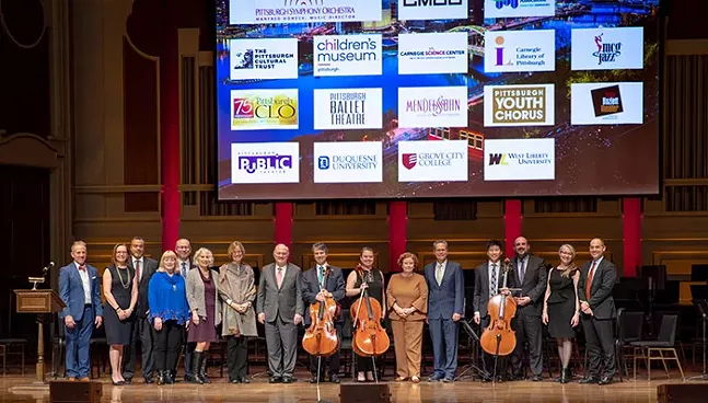 Pittsburgh art organizations join the stage during the PSO's 2020-21 season announcement at Heinz Hall - PITTSBURGH SYMPHONY ORCHESTRA