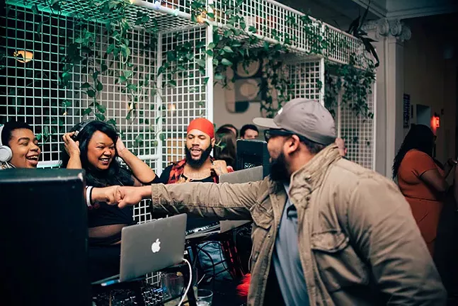 DJ Aesthetics, HUNY, and DJ Kenya Osi at Ace Hotel Pittsburgh's Darkness is Spreading x In the Weeds event series - PHOTO: JORDAN HOWARD