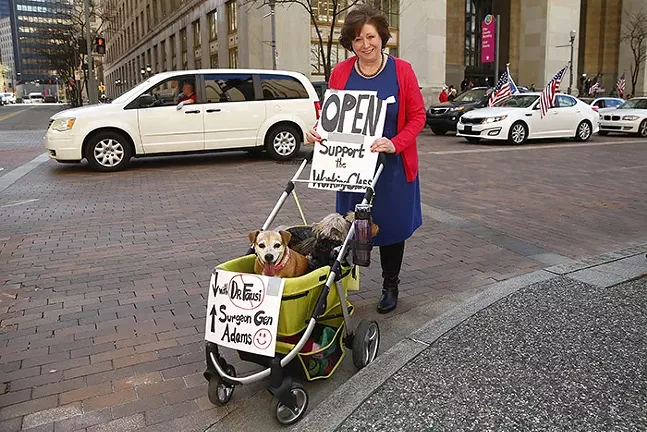 The 'Take Back Control' rally in Downtown Pittsburgh on Mon., April 20, 2020 - CP PHOTO: JARED WICKERHAM