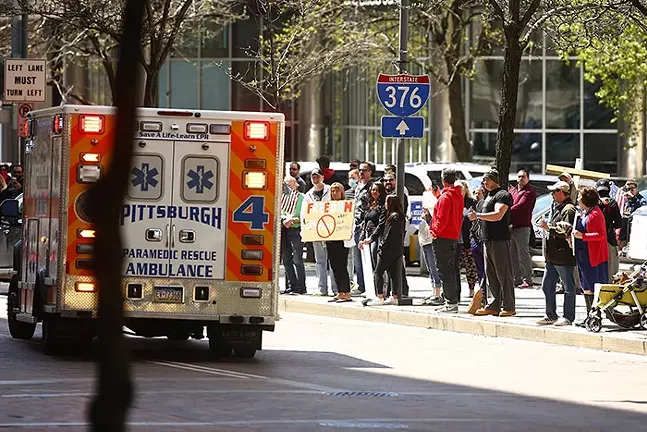 The 'Take Back Control' rally in Downtown Pittsburgh on Mon., April 20, 2020 - CP PHOTO: JARED WICKERHAM