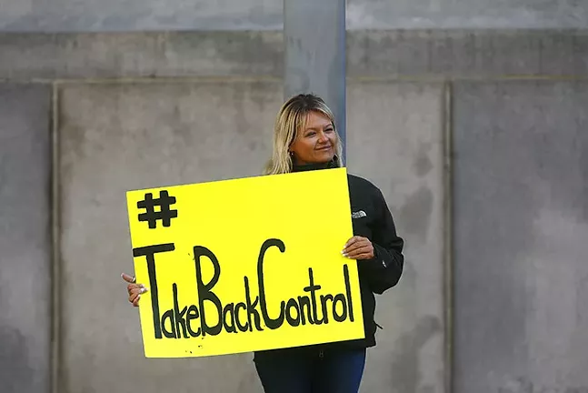 The 'Take Back Control' rally in Downtown Pittsburgh on Mon., April 20, 2020 - CP PHOTO: JARED WICKERHAM