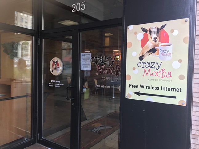 A closed Crazy Mocha location in Downtown Pittsburgh - CP PHOTO: RYAN DETO