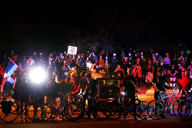 Pittsburghers protest against the actions of Pittsburgh Police and Mayor Peduto on Wed., Aug. 19. - CP PHOTO: JARED WICKERHAM