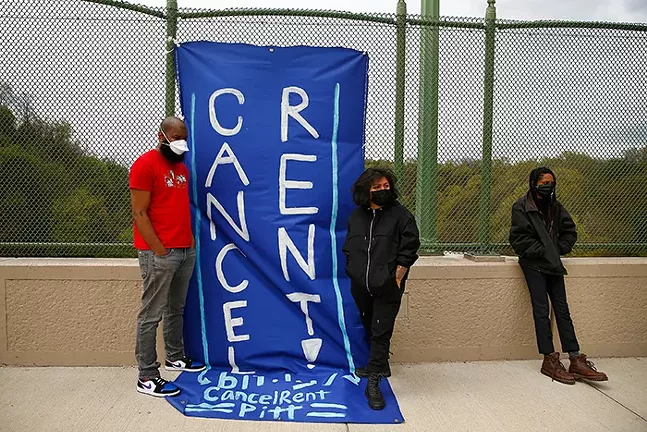 May 1 protest on the Greenfield Bridge in Pittsburgh demanding a nationwide rent freeze amidst the COVID-19 pandemic - CP PHOTO: JARED WICKERHAM