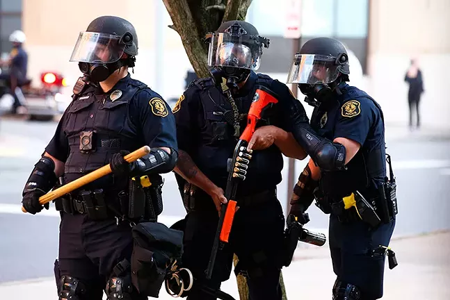 George Floyd protestors clashed with police and SWAT in East Liberty on Mon., June 1. - CP PHOTO: JARED WICKERHAM
