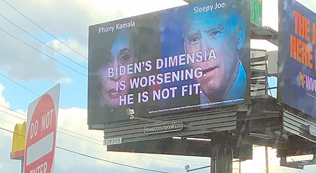 Fayette County, Pa. billboard attacking Biden misspells “dimensia”