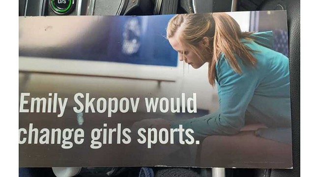 Anti-Trans mailer attacking candidate Emily Skopov (D-Marshall)