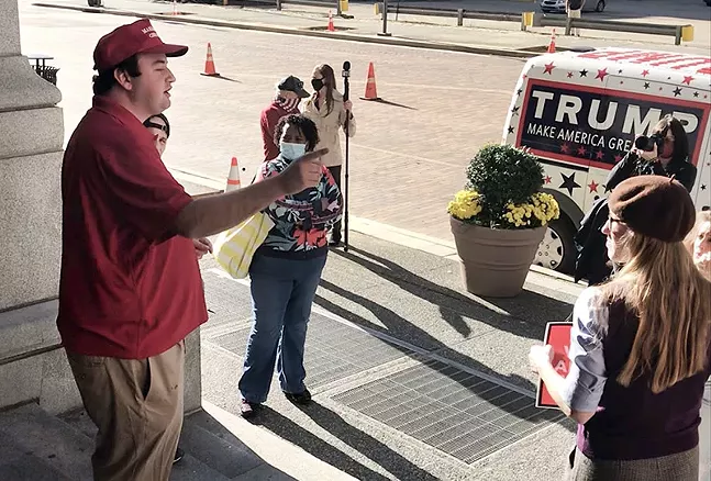 State rep. candidate Danny DeVito in front of the City-County Building on Fri., Nov. 6, 2020 - CP PHOTO: RYAN DETO