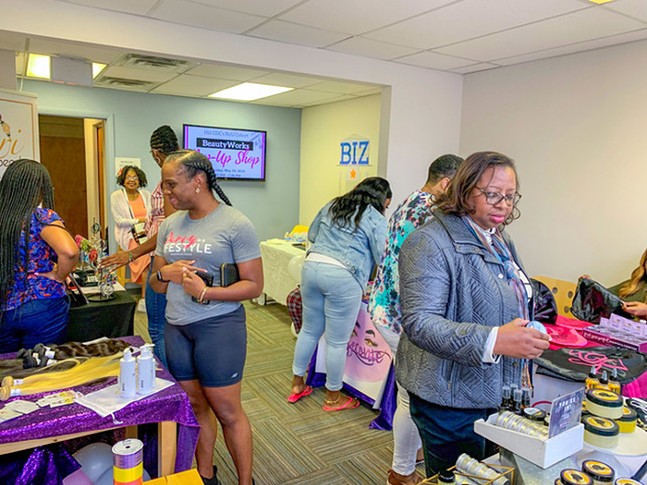 Pop-up Shop for the BeautyWorks Cohort, part of the Hill CDC’s entrepreneurial training program - PHOTO: COURTESY OF THE HILL CDC