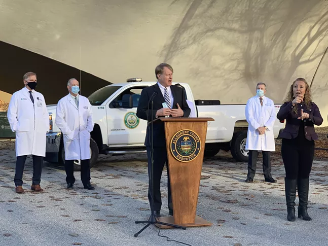 Rich Fitzgerald at a press conference in Point State Park on Thu., Nov. 12, 2020 - CP PHOTO: NARDOS HAILE
