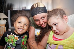 Jessica Hawkins, her daughter, Antania and son, Lucciano - PHOTO BY HEATHER MULL