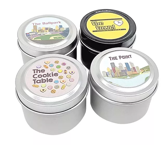 Keep your house smelling great with these North Ave Candles’ Essential Pittsburgh candles, available for sale at love, Pittsburgh. - PHOTO: LOVE, PITTSBURGH
