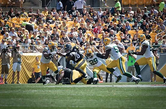 Le’Veon Bell, making a move against the Green Bay Packers during an Aug. 23 preseason game, may be the best running back in football and will be crucial to the Steelers success this season. - PHOTO BY HEATHER MULL