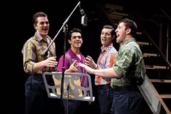 From left: Keith Hines, Hayden Milanes, Drew Seeley and Matthew Dailey in Jersey Boys - PHOTO COURTESY OF JEREMY DANIEL