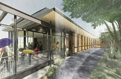 Artist rendering of the planned rain veil at the new Frick Environmental Center - ILLUSTRATION BY BOHLIN CYWINSKI JACKSON