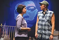 Elizabeth Ruelas (left) and Lisa Ann Goldsmith in Tunnel Vision, at Off the Wall Productions - PHOTO BY HEATHER MULL