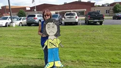 Parents rallied in July in front of the Mars Area School District campus, where unconventional natural gas drilling development could take place less than a mile away - PHOTO BY ASHLEY MURRAY