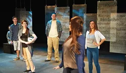 From left, facing front: Tanner Prime, Kayleigh Rozwat, James Williamson and Claire Sabatine in Good Kids at Pitt Stages - PHOTO COURTESY OF VINCENT NOE