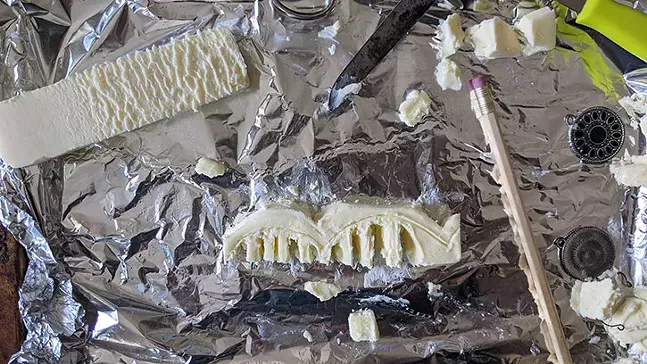 The artist starts working on the butter.  - CP PHOTO: MAGGIE WEAVER