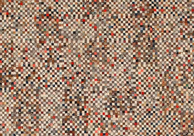 Maker Unknown, "Applique Quilt (Postage Stamp Pattern)," ca. 1850–1899 - THE WESTMORELAND MUSEUM OF AMERICAN ART, GIFT OF DR. AND MRS. MURPHY BERGER