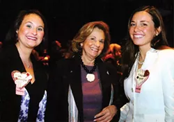 Lisa Bennington (left) and Chelsa Wagner (right) with Jeanne Caligiuri at the kickoff event for the Run Baby Run women’s candidate-training program in 2005 - PHOTO COURTESY OF CHELSA WAGNER