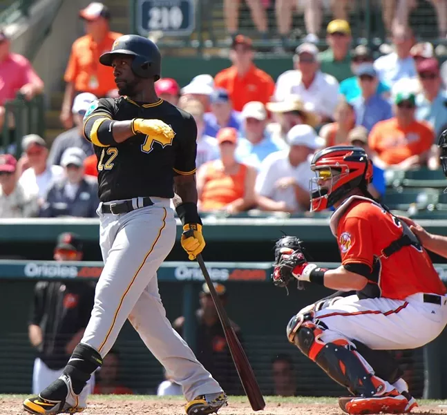 Andrew McCutchen during Wednesday's game against the Baltimore Orioles at Ed Smith Field in Sarasota - PHOTO BY CHARLIE DEITCH